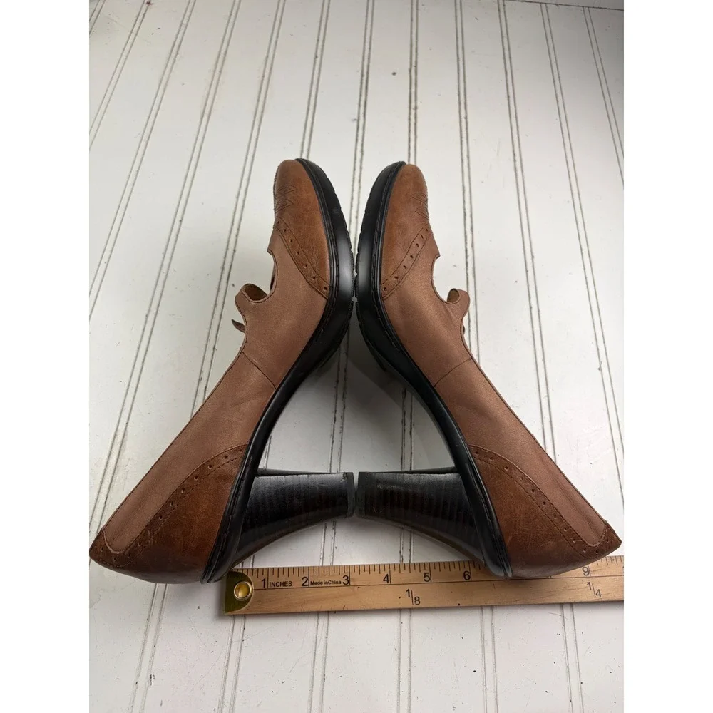 Sofft Vintage Y2K Brown Leather Mary Jane Block Heel Pumps Women's Size 11M